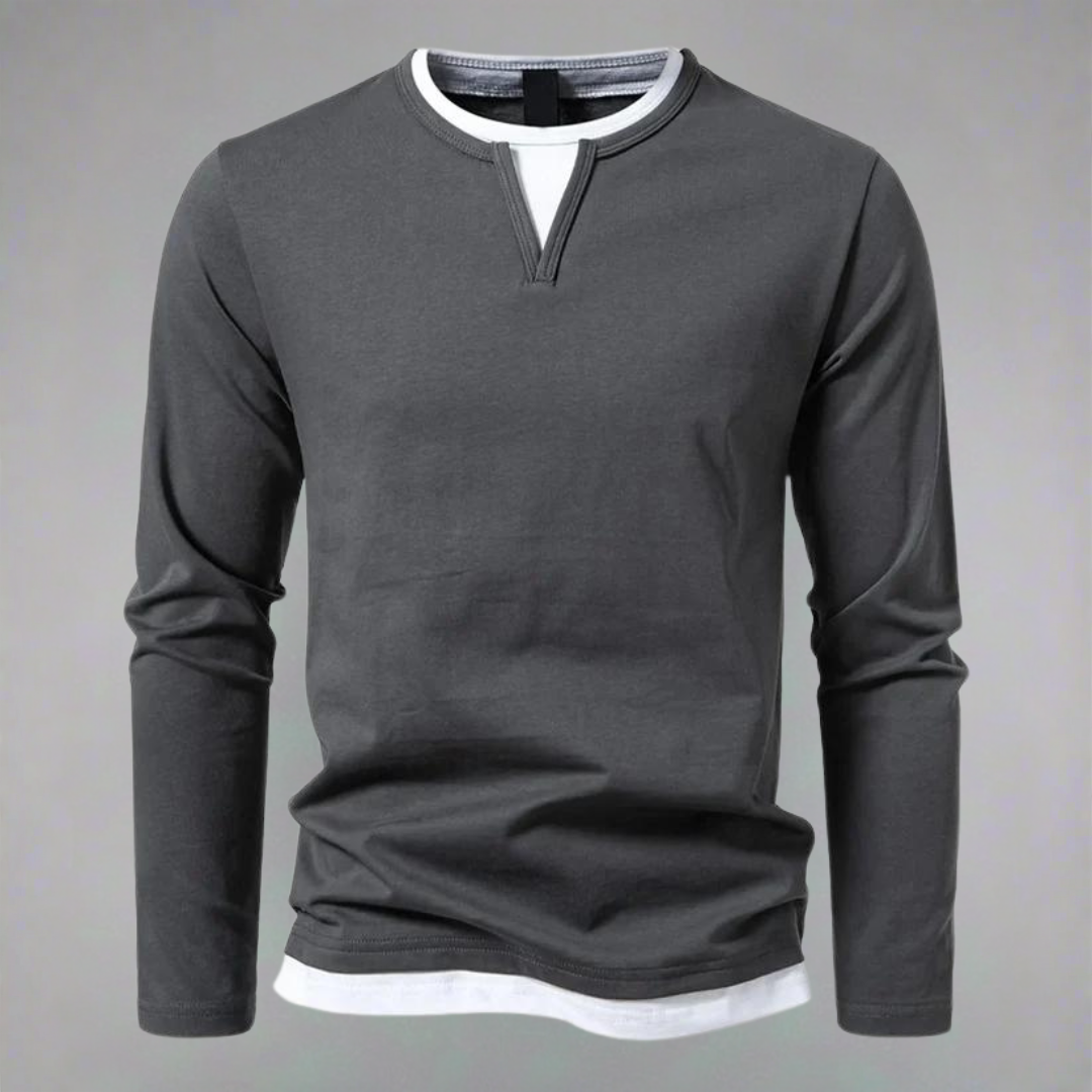 Mason – Μακρυμάνικο T-Shirt με V-λαιμόκοψη, μοντέρνος σχεδιασμός