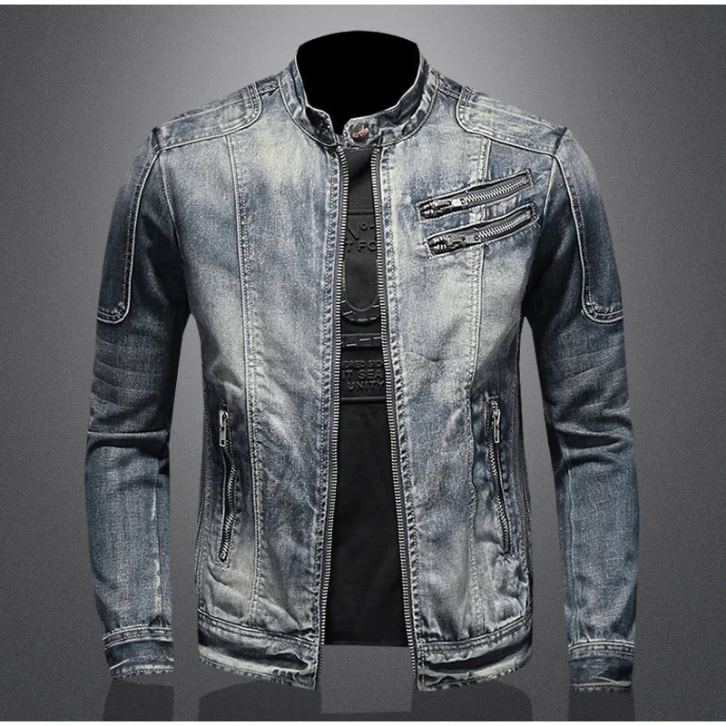 Ανατρεπτική Denim Χειμερινή Ζακέτα