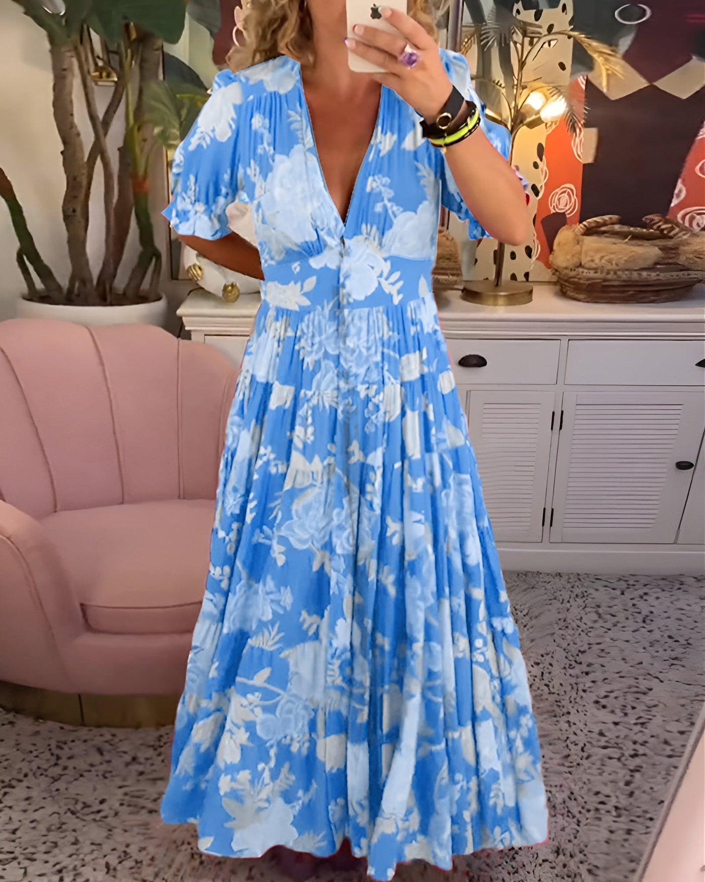 CATERINA – Μαξι φόρεμα λουλουδάτο θηλυκό