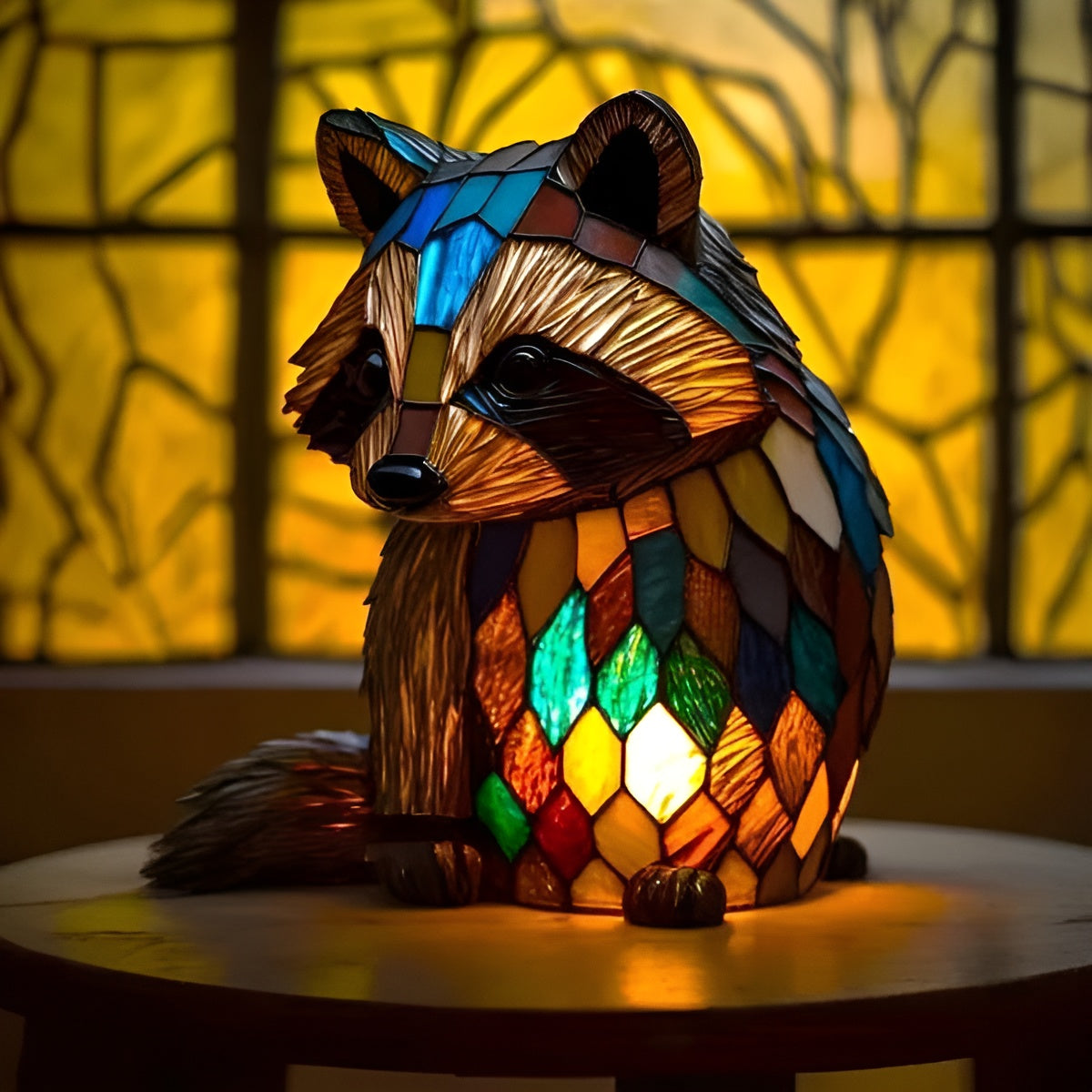 Gustlik - Φωτιστικό βιτρό Magisk Raccoon