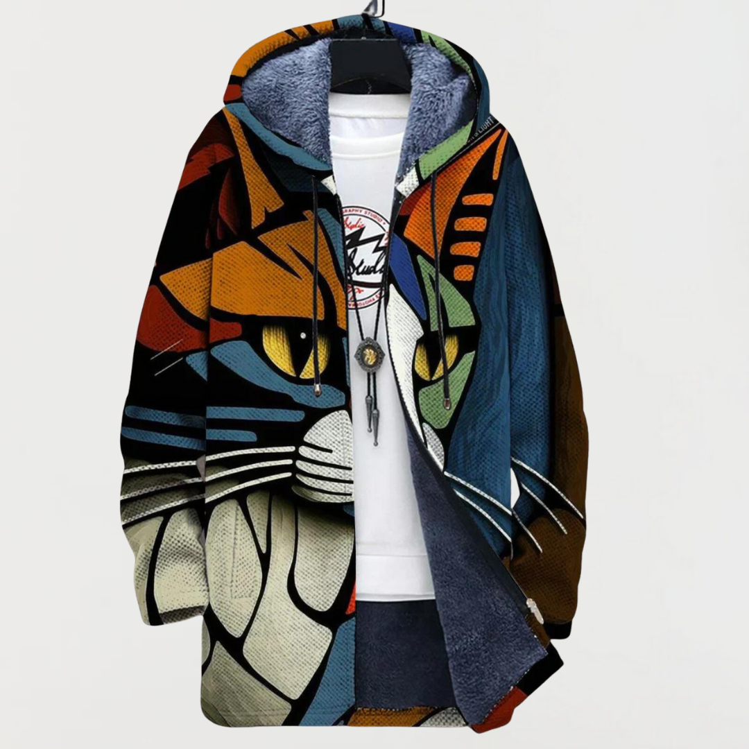 Lunaria | Αφηρημένο Κεφάλι Γάτας Hoodie
