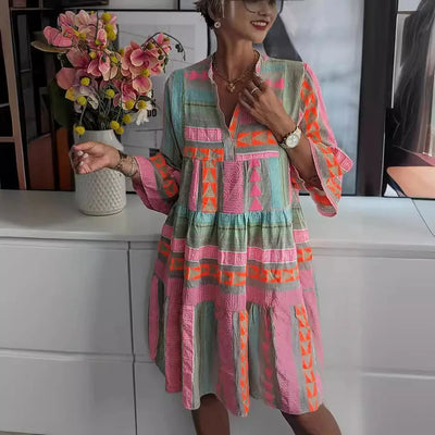 CHLOE – Κοντό Boho Φόρεμα με Ρίγες