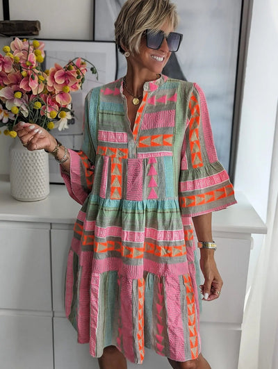 CHLOE – Κοντό Boho Φόρεμα με Ρίγες