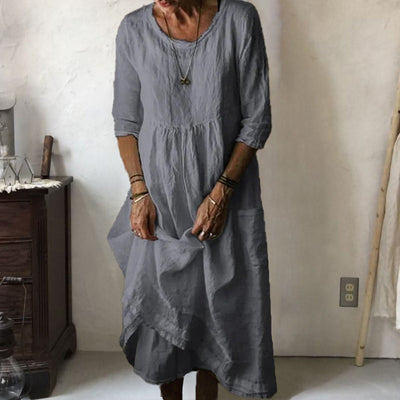 LINNEA – Χαλαρό Maxikleid με στρογγυλή λαιμόκοψη