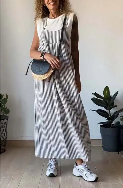 ΑΛΙΣΑ – Άνετο Jumpsuit με Ριγέ Σχέδιο