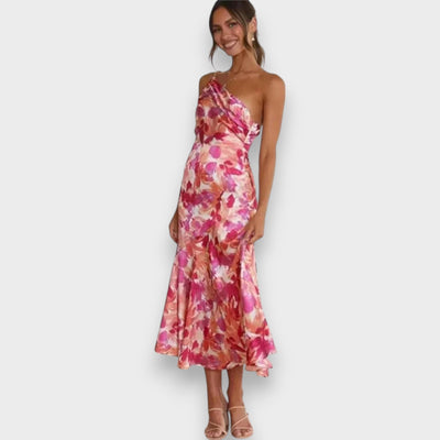 Celie™ | Floral One-Shoulder Dress