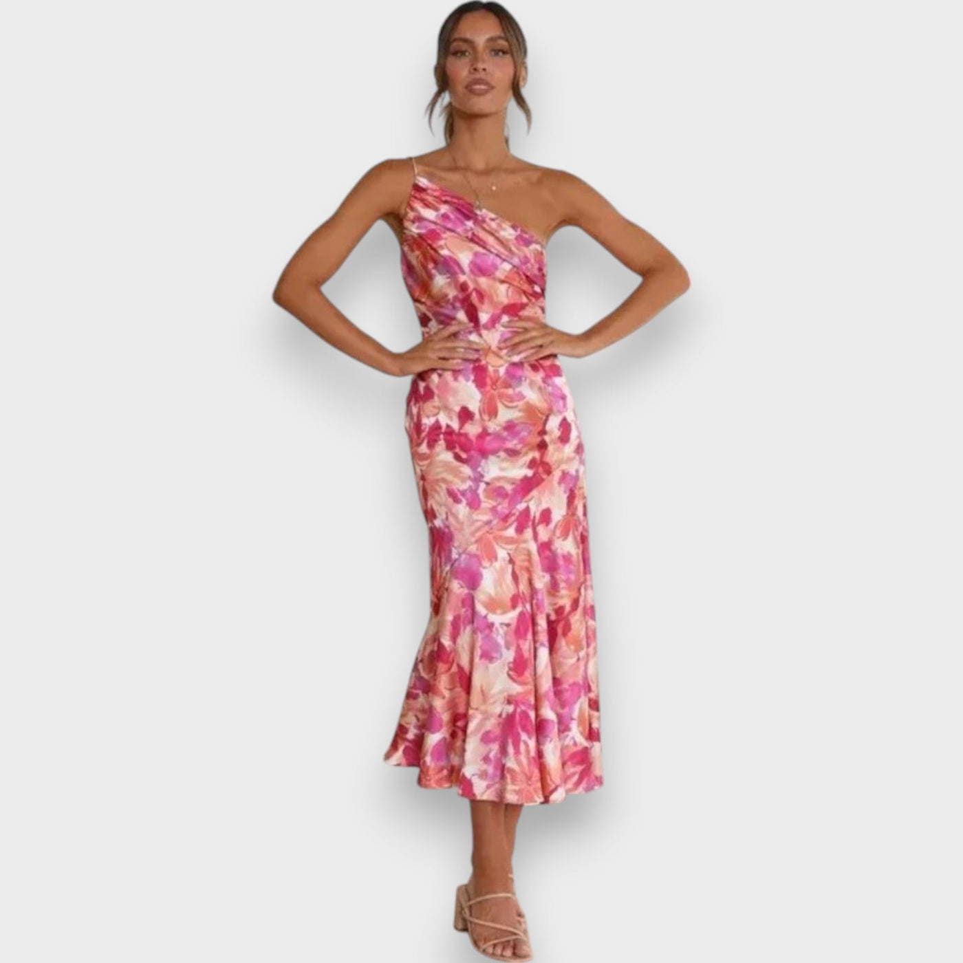 Celie™ | Floral One-Shoulder Dress